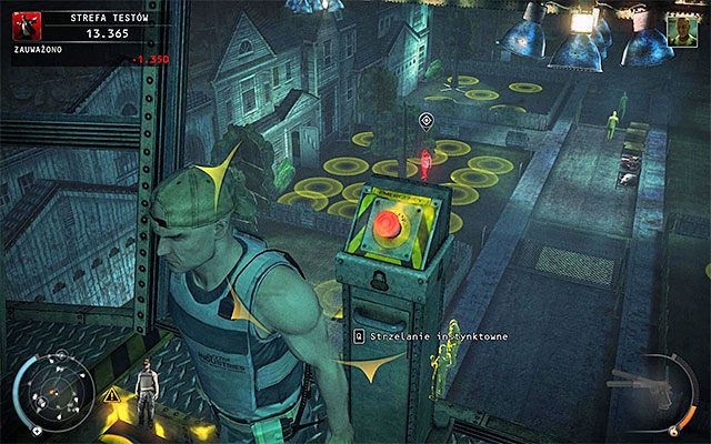 Zaczekaj aż Green zejdzie na sam dół i zakończy odprawę z udziałem innych naukowców - Zamordowanie doktora Marcusa Greena (Strefa testów) | 12 - Fabryka śmierci - Hitman Absolution - poradnik do gry