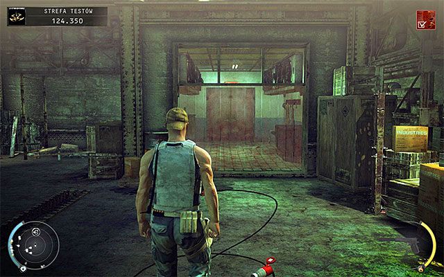Pozostała ci już tylko jedna czynność do wykonania, a mianowicie dotarcie do drzwi prowadzących do strefy odkażania - Wyłączenie systemu ochrony (Strefa testów) | 12 - Fabryka śmierci - Hitman Absolution - poradnik do gry