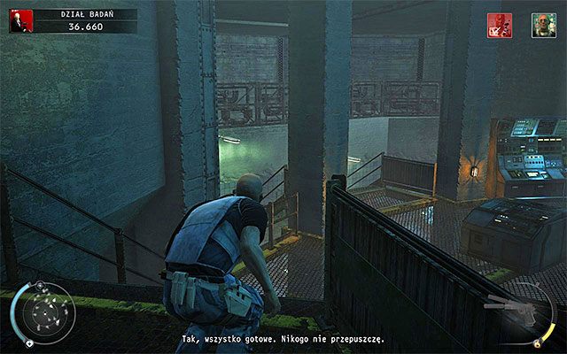 W celu dotarcia do miejsca pobytu doktora Edwarda Ashforda musisz zejść na najniższy poziom silosu (powyższy screen) - Zamordowanie doktora Edwarda Ashforda (Dział badań) | 12 - Fabryka śmierci - Hitman Absolution - poradnik do gry