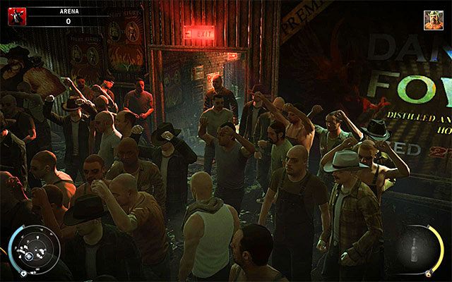 Wyjście z areny znajduje się na jej najniższym poziomie, a konkretnie w pokazanym na powyższym screenie miejscu - Opuszczenie areny (Arena) | 13 - Noc walki | Solucja Hitman Rozgrzeszenie - Hitman Absolution - poradnik do gry