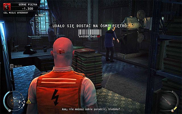 Po skorzystaniu z włącznika szybko opuść miejsce zbrodni, albowiem w Twoją stronę wyruszy co najmniej jeden wartownik - Przedostanie się na ósme piętro hotelu (Górne piętra) | 3 - Terminus - Hitman Absolution - poradnik do gry