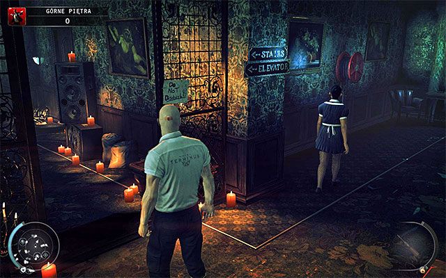 Ostatni możliwy wariant zachowania to skorzystania ze schodów pożarowych - Przedostanie się na ósme piętro hotelu (Górne piętra) | 3 - Terminus - Hitman Absolution - poradnik do gry