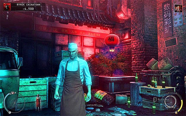 Przebranie kramarza bardzo łatwo jest zdobyć i nie musisz w tym celu atakować żadnej z pracujących na rynku osób - 2 - Król Chinatown | Wyzwania Hitman Rozgrzeszenie - Hitman Absolution - poradnik do gry