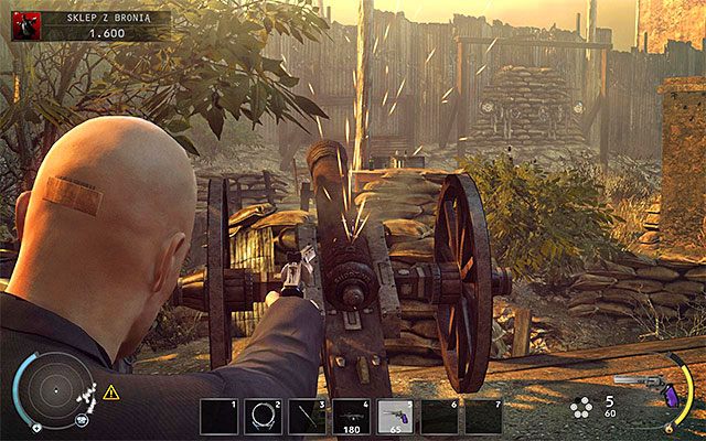 Zbliż się do armaty, wybierz z inwentarza dowolną broń i wyceluj w lont - 8 - Dar Ptaśka | Wyzwania Hitman Rozgrzeszenie - Hitman Absolution - poradnik do gry