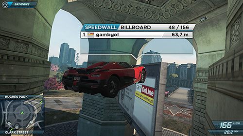 Po zniszczeniu billboardu, w miejsce logo firmy pojawi się na nich policyjny plakat przedstawiający twój avatar - Bilbordy | Ważne punkty na mapie w Need for Speed Most Wanted - Need for Speed: Most Wanted - poradnik do gry
