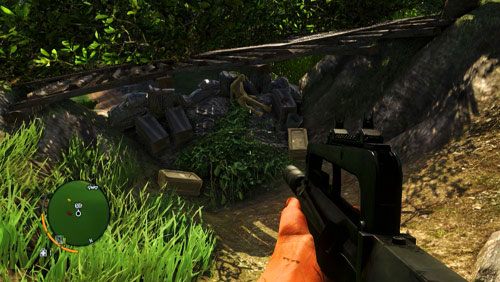 Dostań się do miejsca oznaczonego numer pięć z północnej strony, gdzie znajdziesz umocnienie pokazane na obrazku - Wyspa północna (południe) | Listy zaginionych (ukryte przedmioty) w Far Cry 3 - Far Cry 3 - poradnik do gry