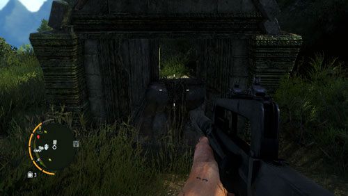 Dojdź do miejsca oznaczonego kółkiem na mapie, by stanąć przed zejściem po pnączach - Wyspa południowa (północny zachód) | Przedmioty kultu (ukryte przedmioty) - Far Cry 3 - poradnik do gry