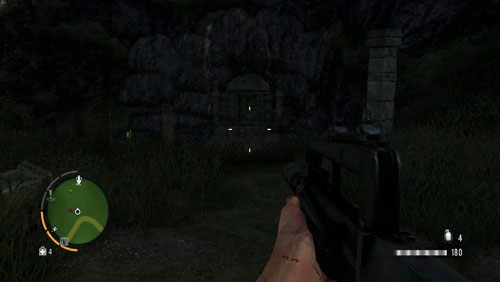 Dojdź do miejsca oznaczonego czerwonym kółkiem, by stanąć przed wejściem do ruin świątyni - Wyspa południowa (północny wschód) | Przedmioty kultu (ukryte przedmioty) - Far Cry 3 - poradnik do gry