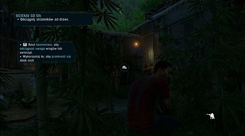 Wejdź za Grantem w uprawę, gdzie ponownie rzuć kamień w wyznaczone miejsce - Uciekaj co sił | Misje główne w Far Cry 3 - Far Cry 3 - poradnik do gry