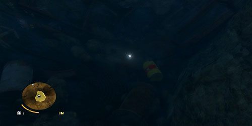 Po przerywniku, wskocz do wody i zanurkuj w obszarze zaznaczonym na pomarańczowo na mini mapie - Ciągle praca; Znajdź Citrę | Misje główne w Far Cry 3 - Far Cry 3 - poradnik do gry