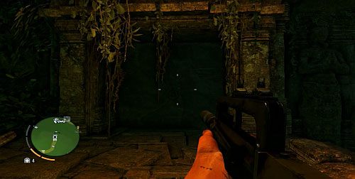 Na górze zniszcz ścianę blokującą wejście, pokazaną na obrazku - Wyspa północna (północny wschód) | Przedmioty kultu (ukryte przedmioty) - Far Cry 3 - poradnik do gry