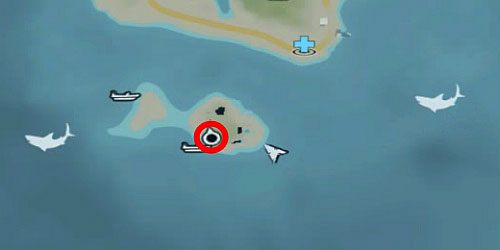 Wejdź na wyspę w miejscu pokazanym na obrazku - Wyspa północna (południowy zachód) | Przedmioty kultu (ukryte przedmioty) - Far Cry 3 - poradnik do gry