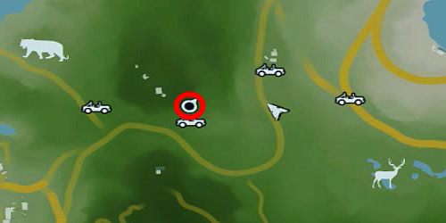 Dojdź w miejsce oznaczone kółkiem na obrazku i zacznij okrążać wzniesienie w kierunku przeciwnym do wskazówek zegara - Wyspa północna (południowy zachód) | Przedmioty kultu (ukryte przedmioty) - Far Cry 3 - poradnik do gry