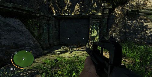 Podążaj małym wąwozem, przeskocz przez skały, za którymi będzie ściana do zniszczenia (obrazek) - Wyspa północna (południowy wschód) | Przedmioty kultu (ukryte przedmioty) - Far Cry 3 - poradnik do gry