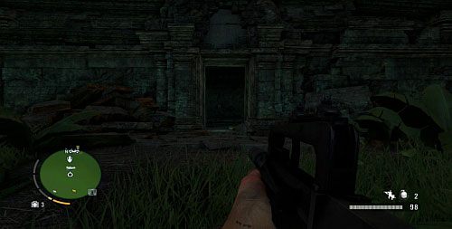 Kawałek na południe od miejsca oznaczonego numerem dwa, znajdziesz się w pobliżu wejścia do świątyni pokazanej na obrazku - Wyspa północna (południowy wschód) | Przedmioty kultu (ukryte przedmioty) - Far Cry 3 - poradnik do gry