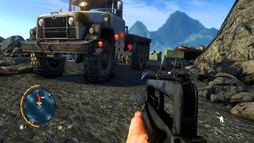 Pozostałych przy życiu przeciwników, obejdź tak by znaleźć się przed ciężarówką - Trzy ślepe myszy | Misje główne w Far Cry 3 - Far Cry 3 - poradnik do gry