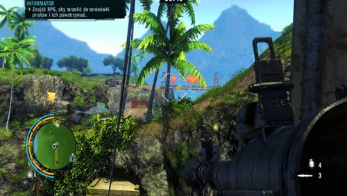 Wejdź na szczyt wieży i skorzystaj z aparatu, by obserwować spotkanie na moście - Informator | Misje główne w Far Cry 3 - Far Cry 3 - poradnik do gry