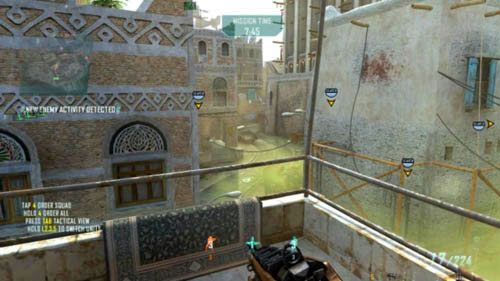 Kiedy przeszukasz to miejsce i wykończysz wrogów, wyjdź na balkon, który będzie dokładnie naprzeciwko - 05 - Second Chance | Strike Force - Wyzwania | Call of Duty Black Ops II - Call of Duty: Black Ops II - poradnik do gry