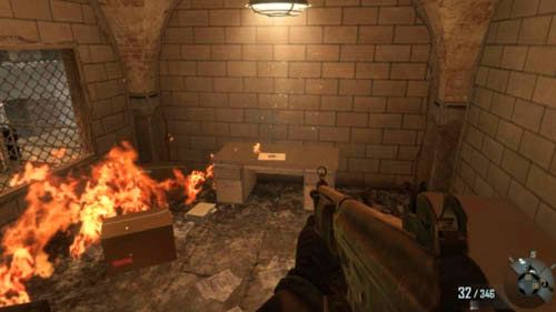 Przeszukując kokainowy bunkier trafisz w końcu do sporej sali, która zostanie podpalona - 04 - Time and Fate | Decyzje, konsekwencje, zakończenia - Call of Duty: Black Ops II - poradnik do gry