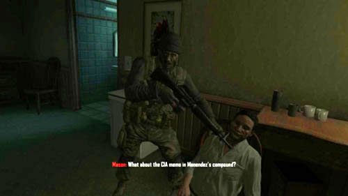 Jeśli przesłuchałeś Kravchenkę do końca i znalazłeś pismo od CIA, Woods usłyszy w głowie słowa Kravchenki, który mówił, że Menendez ma ludzi nawet w CIA - 07 - Suffer with Me | Decyzje, konsekwencje, zakończenia - Call of Duty: Black Ops II - poradnik do gry