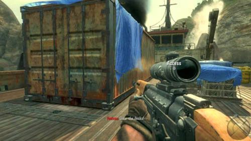 Cel: Secure the barge and rescue Woods (Oczyść barkę i uratuj Woodsa) - 01 - Pyrrhic Victory | Misje - Opis przejścia | Call of Duty Black Ops II - Call of Duty: Black Ops II - poradnik do gry