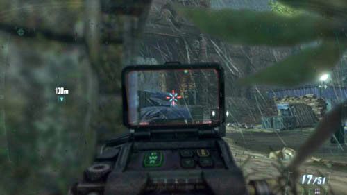 Po wybiciu kilku zeskocz i przylgnij do muru po lewej, ukryj się w rogu i wychylaj - 02 - Celerium | Misje - Opis przejścia | Call of Duty Black Ops II - Call of Duty: Black Ops II - poradnik do gry