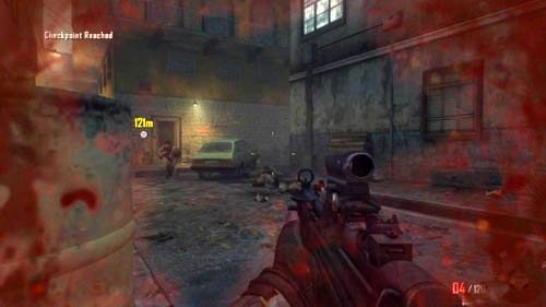 Zaraz potem udaj się w stronę wraku sojuszniczego czołgu po lewej, a potem dokładnie w uliczkę na zachód - 07 - Suffer with Me | Misje - Opis przejścia | Call of Duty Black Ops II - Call of Duty: Black Ops II - poradnik do gry