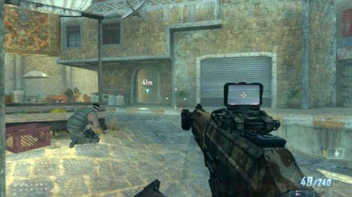 Kieruj się w stronę celu jednocześnie cały czas trzymając się lewej ściany - 08 - Achilles Veil | Misje - Opis przejścia | Call of Duty Black Ops II - Call of Duty: Black Ops II - poradnik do gry