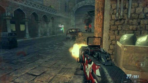 Postaraj się zabić jak najwięcej wrogów w uliczce po prawej - jest tam kilku żołnierzy i ASD - 08 - Achilles Veil | Misje - Opis przejścia | Call of Duty Black Ops II - Call of Duty: Black Ops II - poradnik do gry
