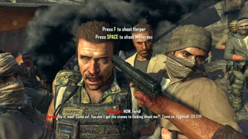 Obejrzyj animację, na końcu której będziesz musiał dokonać wyboru (obrazek powyżej) - 08 - Achilles Veil | Misje - Opis przejścia | Call of Duty Black Ops II - Call of Duty: Black Ops II - poradnik do gry