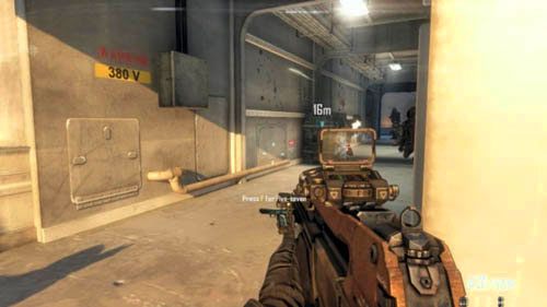 Jeśli nie, wyjdź i stań po prawej stronie korytarza po prawej - 09 - Odysseus | Misje - Opis przejścia | Call of Duty Black Ops II - Call of Duty: Black Ops II - poradnik do gry