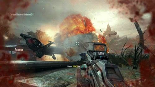 Kiedy na początku misji wylądujesz i oczyścisz pierwsze miejsce z przeciwnikami i dostaniesz się na górę (schodami po prawej lub windą po lewej), trafisz na lotnisko z dwoma śmigłowcami - 02 - Celerium | Misje - Wyzwania | Call of Duty Black Ops II - Call of Duty: Black Ops II - poradnik do gry