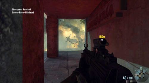 Ostatni granat naprowadzający rzuć na skrzyżowanie, po którym z lewej wyjedzie sojuszniczy pojazd (pierwszy obrazek powyżej) - 07 - Suffer with Me | Misje - Wyzwania | Call of Duty Black Ops II - Call of Duty: Black Ops II - poradnik do gry