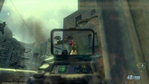 Druga okazja będzie tuż po momencie, w którym zauważysz katastrofę samolotu i wbiegniesz do drzwi na lewo od jego kabiny - 08 - Achilles Veil | Misje - Wyzwania | Call of Duty Black Ops II - Call of Duty: Black Ops II - poradnik do gry