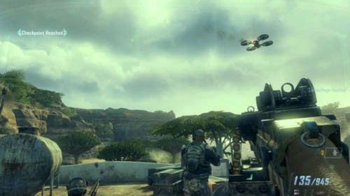 Ostatnią okazję będziesz miał w chwili, kiedy kierując Masonem otrzymasz komunikat o tym, że dowództwo odbiera ci możliwość sterowania quad-dronami - 08 - Achilles Veil | Misje - Wyzwania | Call of Duty Black Ops II - Call of Duty: Black Ops II - poradnik do gry