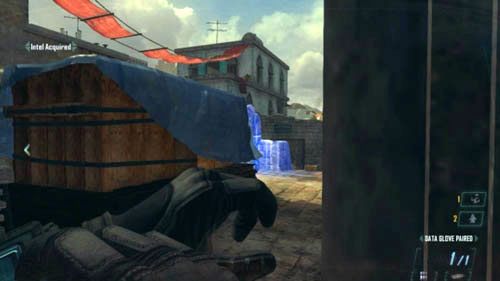 Na początku nie będziesz miał wiele okazji, ale mimo to wypatruj wrogów w oknach i na dachach prawej części ulicy, a także kieruj quady do środka budynków, przez które będziesz przechodził po lewej części ulicy - 08 - Achilles Veil | Misje - Wyzwania | Call of Duty Black Ops II - Call of Duty: Black Ops II - poradnik do gry