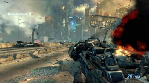 Jeśli nadążałeś z zaznaczaniem i strzelałeś tylko wtedy, kiedy drony były daleko od ciebie (co jest gwarancją trafienia), wyzwanie będzie twoje - 10 - Cordis Die | Misje - Wyzwania | Call of Duty Black Ops II - Call of Duty: Black Ops II - poradnik do gry