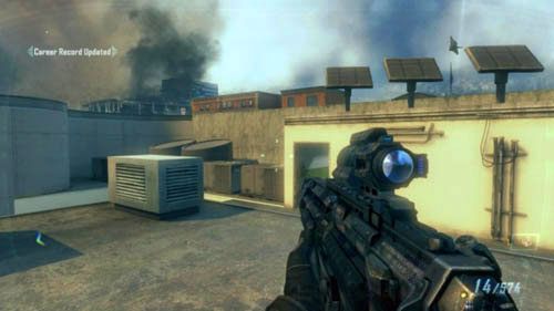 Od teraz od poziomu trudności zależy to, ile wieżyczka SAM przetrzyma, a także - co oczywiste - od twojej umiejętności wynajdywania i oznaczania celów - 10 - Cordis Die | Misje - Wyzwania | Call of Duty Black Ops II - Call of Duty: Black Ops II - poradnik do gry