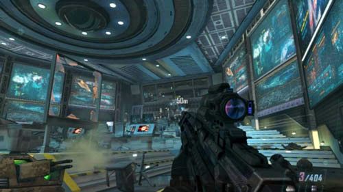 Pozostałe, większe i oddalone od ciebie grupy wrogów lepiej zostawić na wyzwanie związane z zabiciem 5 wrogów jednym strzałem z broni kinetycznej - 11 - Judgment Day | Misje - Wyzwania | Call of Duty Black Ops II - Call of Duty: Black Ops II - poradnik do gry