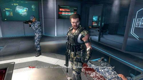 Jeśli Harper przeżył, to po chwili przybiegnie i zapyta co się stało (obrazek powyżej) - 09 - Odysseus | Decyzje, konsekwencje, zakończenia | Call of Duty Black Ops II - Call of Duty: Black Ops II - poradnik do gry