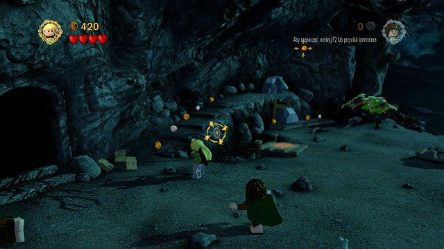 Wystarczy trafić w tarczę znajdującą się nieopodal stawu i podnieść przedmiot - Wichrowy Czub | Znajdźki | LEGO The Lord of the Rings - LEGO The Lord of the Rings: Władca Pierścieni - poradnik do gry