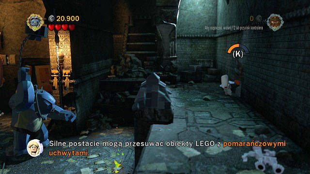 Podczas umacniania drzwi musimy udać się na prawo i wejść w niewielki otwór, aby zdobyć schemat - Moria | Znajdźki | LEGO The Lord of the Rings - LEGO The Lord of the Rings: Władca Pierścieni - poradnik do gry