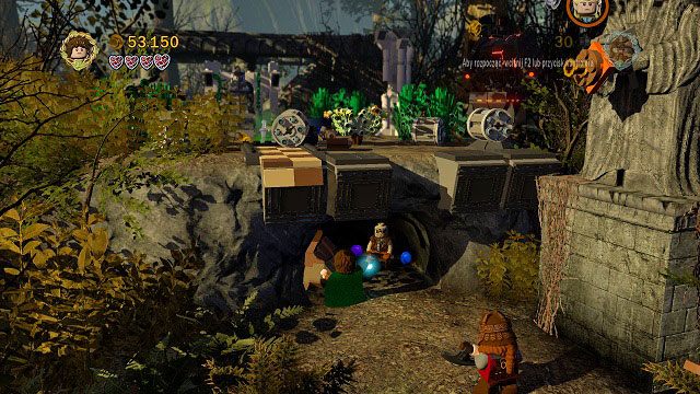 Na końcu wzniesienia, w miejscu, gdzie znajdował się hak jest ciemna jaskinia - Amon Hen (06 - 10) | Znajdźki | LEGO The Lord of the Rings - LEGO The Lord of the Rings: Władca Pierścieni - poradnik do gry