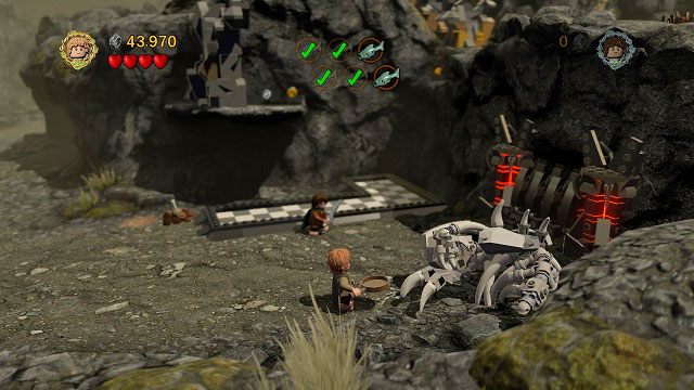 #4 - Na samym końcu drogi, tuż przed posadzką i ruchomym głazem - Obłaskawienie Golluma | Znajdźki | LEGO The Lord of the Rings - LEGO The Lord of the Rings: Władca Pierścieni - poradnik do gry