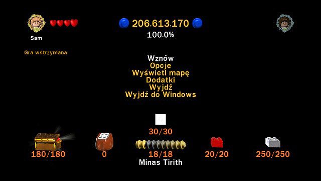 Ostatnią kwestią są wymagania co do ukończenia gry na 100% - Ukończenie gry w 100% | Śródziemie | LEGO The Lord of the Rings - LEGO The Lord of the Rings: Władca Pierścieni - poradnik do gry