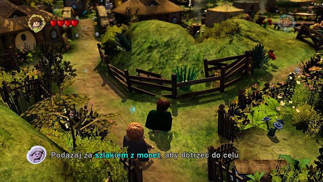 Po zakończeniu prologu przeniesiemy się do Hobbitonu a pod naszą kontrolą znajdą się Frodo i Sam - Hobbiton (Śródziemie) | Opis przejścia - Akt I | LEGO The Lord of the Rings - LEGO The Lord of the Rings: Władca Pierścieni - poradnik do gry