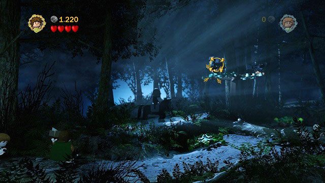 Pierwszym krokiem jest zniszczenie okolicznych głazów (H) - wypadnie z nich niewielki kamień - Czarny Jeździec | Opis przejścia - Akt I | LEGO The Lord of the Rings - LEGO The Lord of the Rings: Władca Pierścieni - poradnik do gry