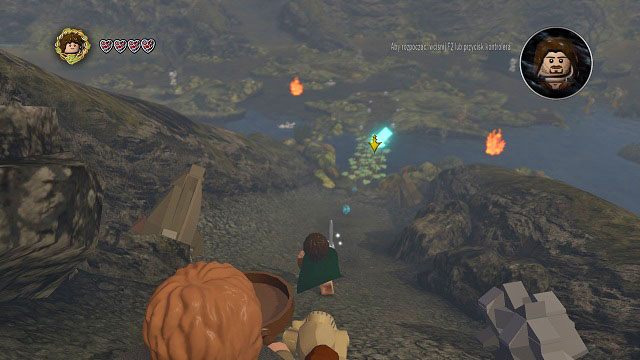 Ponownie znajdujemy się w lokacji Emyn Muil - Droga na Martwe Bagna (Śródziemie) | Opis przejścia - Akt II - LEGO The Lord of the Rings: Władca Pierścieni - poradnik do gry