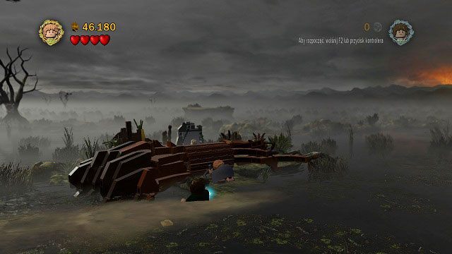 Podążając śladami Golluma natrafimy na blokujące nam drogę drzewo - Martwe Bagna | Opis przejścia - Akt II | LEGO The Lord of the Rings - LEGO The Lord of the Rings: Władca Pierścieni - poradnik do gry