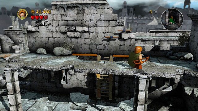 Ruszamy Faramirem na prawo i w dół po schodach - Osgiliath | Opis przejścia - Akt II | LEGO The Lord of the Rings - LEGO The Lord of the Rings: Władca Pierścieni - poradnik do gry